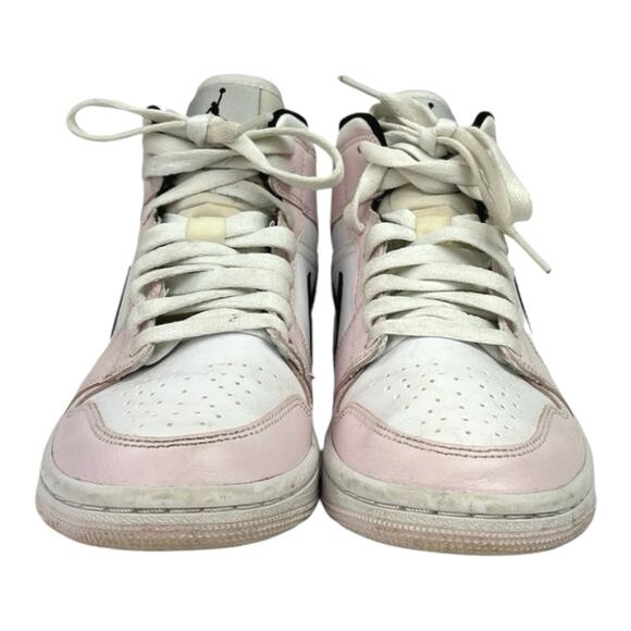 Nike Air Jordan Mid Barely Rose White Pink Lace Up Athletic Sneaker Shoes Size 6 - Picture 2 of 6